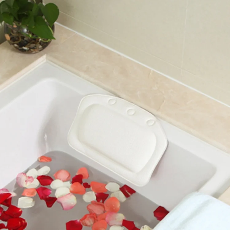 HC1215_1.webp Bathroom Supplies Bathtub Pillow Bath Bathtub Headrest Suction Cup Waterproof Bath Pillows,Random Color Delivery,Size: 31*21cm - Image 2