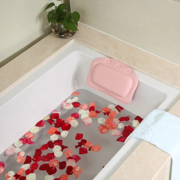 HC1215_5.webp Bathroom Supplies Bathtub Pillow Bath Bathtub Headrest Suction Cup Waterproof Bath Pillows,Random Color Delivery,Size: 31*21cm - Image 6