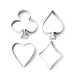 3 Sets Stainless Steel Poker Cookie Mold Playing Cards Cake Fondant Mold Spade Heart Biscuit Cutter - Image 2