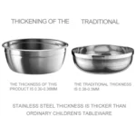 450ml Stainless Steel Interior And Plastic Exterior Double Layer Cartoon Style Bowl With Cover And Handles for Child At Age 2 to 9 - Image 3