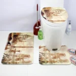 European and American Style Underwater World Printing Pattern Toilet Mat Three-piece Suit - Image 4