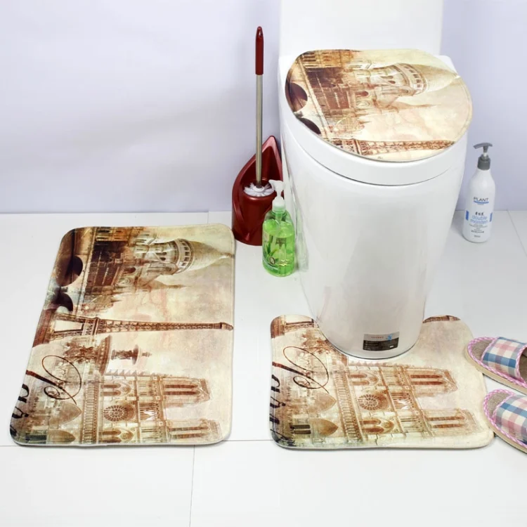 HC1365_3.webp European and American Style Underwater World Printing Pattern Toilet Mat Three-piece Suit - Image 4