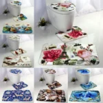 European and American Style Underwater World Printing Pattern Toilet Mat Three-piece Suit - Image 7