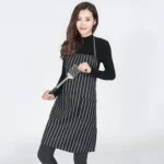 Black and White Stripes Unisex Chef Waiter Barista Aprons Work Aprons