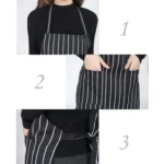 Black and White Stripes Unisex Chef Waiter Barista Aprons Work Aprons - Image 3