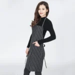 Black and White Stripes Unisex Chef Waiter Barista Aprons Work Aprons - Image 5