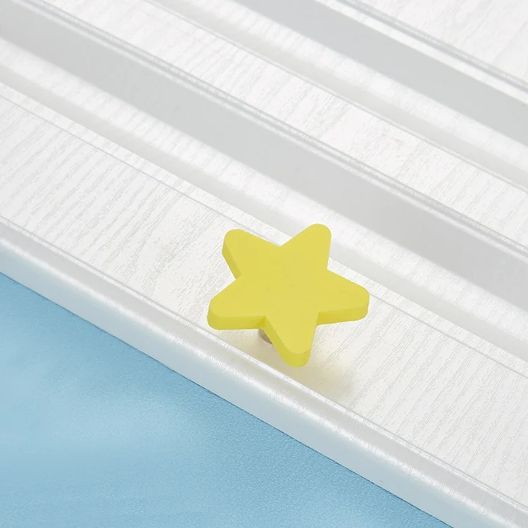 HC1380_1.webp Little Yellow Star Pattern Shockproof Modern Cartoon Children Drawer Cabinet Handle - Image 2