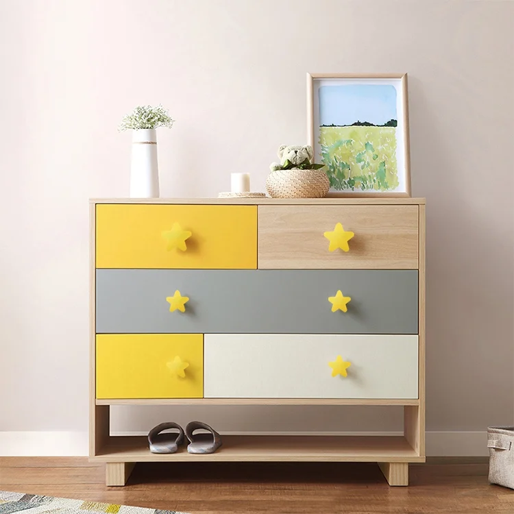 HC1380_4.webp Little Yellow Star Pattern Shockproof Modern Cartoon Children Drawer Cabinet Handle - Image 5