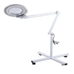 5X Foldable Swing Arm Desk Table Mount Magnifier with Lamp Light for Facial Tattoo Eyebrow Nail Salon Beauty, Cool White Light - Image 3