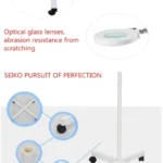 5X Foldable Swing Arm Desk Table Mount Magnifier with Lamp Light for Facial Tattoo Eyebrow Nail Salon Beauty, Cool White Light - Image 4