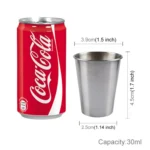 5 PCS 30ml Single Wall Electropolished Stainless Steel Brief Wine Cup(Silver 30ml) - Image 2