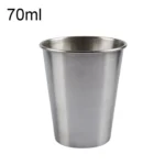70ml Single Wall Electropolished Stainless Steel Brief Wine Cup(Silver)
