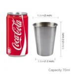 70ml Single Wall Electropolished Stainless Steel Brief Wine Cup(Silver) - Image 2