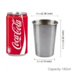 180ml Single Wall Electropolished Stainless Steel Brief Wine Cup(Silver) - Image 2