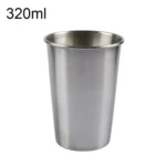 320ml Single Wall Electropolished Stainless Steel Brief Wine Cup(Silver)