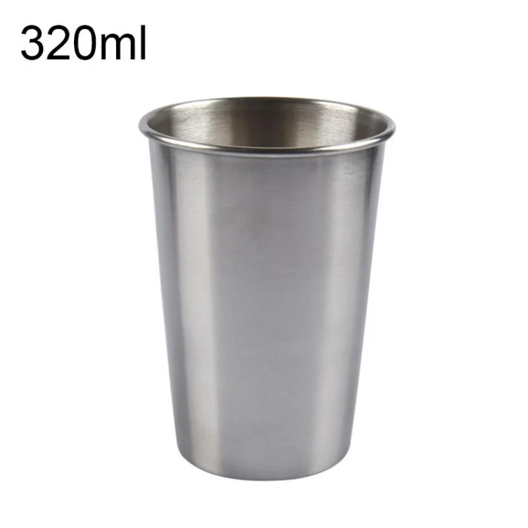 320ml Single Wall Electropolished Stainless Steel Brief Wine Cup(Silver)