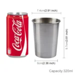 320ml Single Wall Electropolished Stainless Steel Brief Wine Cup(Silver) - Image 2