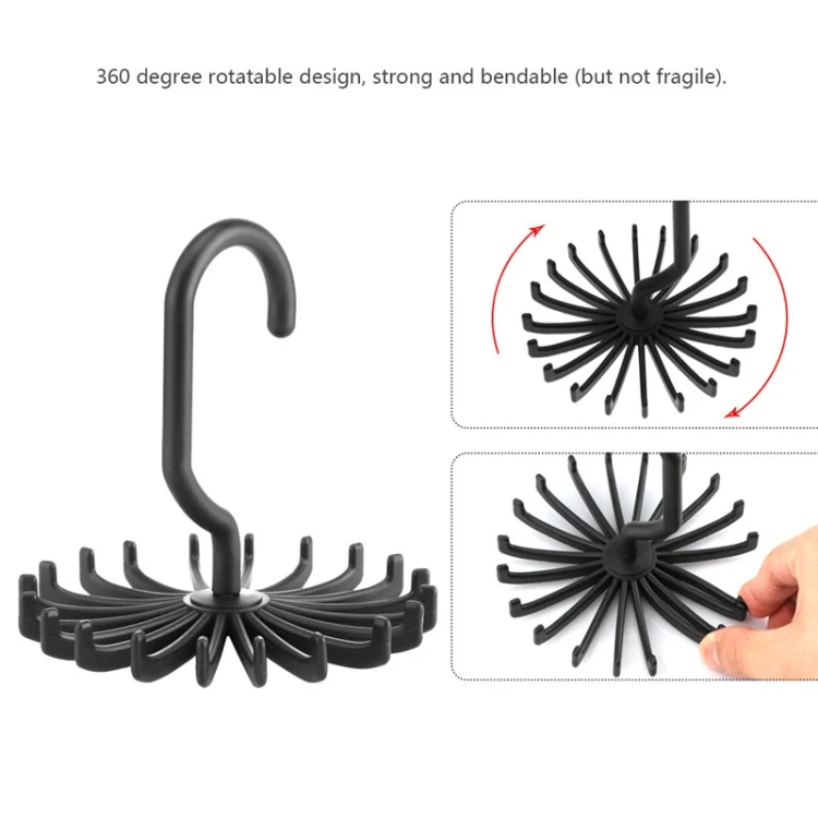 HC1593B_2.webp 20 Claws 360 Degree Rotatable Tie Rack Belt Scarf Hanger Holder, Size: S - Image 3