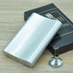 225mL (8oz) Outdoor Sports Handy Home Travel Wild Stainless Steel Portable Hip Flask(with Small Funnel)(Silver 225mL (8oz)) - Image 2