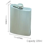 225mL (8oz) Outdoor Sports Handy Home Travel Wild Stainless Steel Portable Hip Flask(with Small Funnel)(Silver 225mL (8oz)) - Image 4