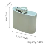 140mL (5oz) Outdoor Sports Handy Home Travel Wild Stainless Steel Portable Hip Flask(with Small Funnel)(Silver 140mL (5oz)) - Image 4