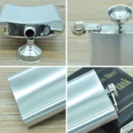 196mL (7oz) Outdoor Sports Handy Home Travel Wild Stainless Steel Portable Hip Flask(with Small Funnel)(Silver 196mL (7oz)) - Image 4