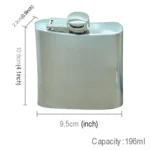 196mL (7oz) Outdoor Sports Handy Home Travel Wild Stainless Steel Portable Hip Flask(with Small Funnel)(Silver 196mL (7oz)) - Image 5