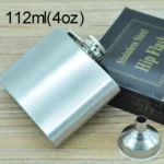 112mL (4oz) Outdoor Sports Handy Home Travel Wild Stainless Steel Portable Hip Flask(with Small Funnel)(Silver 112mL (4oz))