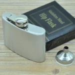 112mL (4oz) Outdoor Sports Handy Home Travel Wild Stainless Steel Portable Hip Flask(with Small Funnel)(Silver 112mL (4oz)) - Image 2