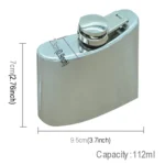 112mL (4oz) Outdoor Sports Handy Home Travel Wild Stainless Steel Portable Hip Flask(with Small Funnel)(Silver 112mL (4oz)) - Image 5