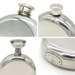 140mL(5oz) Men Mirror Handy Hip Flask Stainless Steel Portable Round Jug (With Small Funnel)(Silver) - Image 5