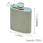 100ml(3.5oz) Pocket Flagon Outdoor Sports Flat Liquor Flask Camping Ultralight Portable Wearproof Wine Pot(Silver) - Image 5