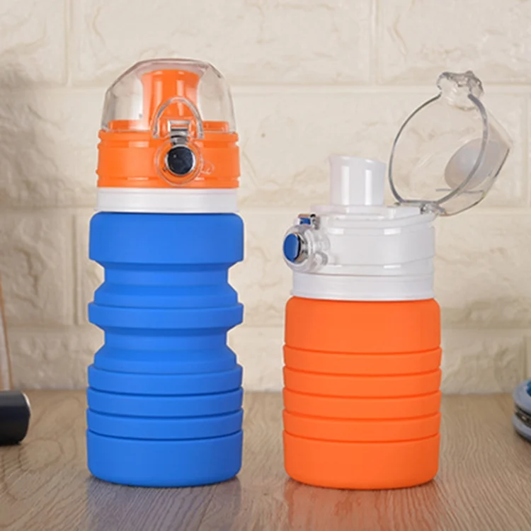 HC1850_B2.webp 500mL Outdoor Travel Silicone Foldable Kettle Telescopic Cup Sports Drinking Bottle - Image 3