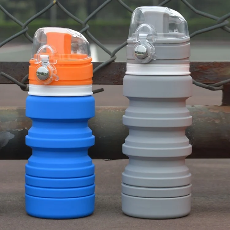 HC1850_B3.webp 500mL Outdoor Travel Silicone Foldable Kettle Telescopic Cup Sports Drinking Bottle - Image 4