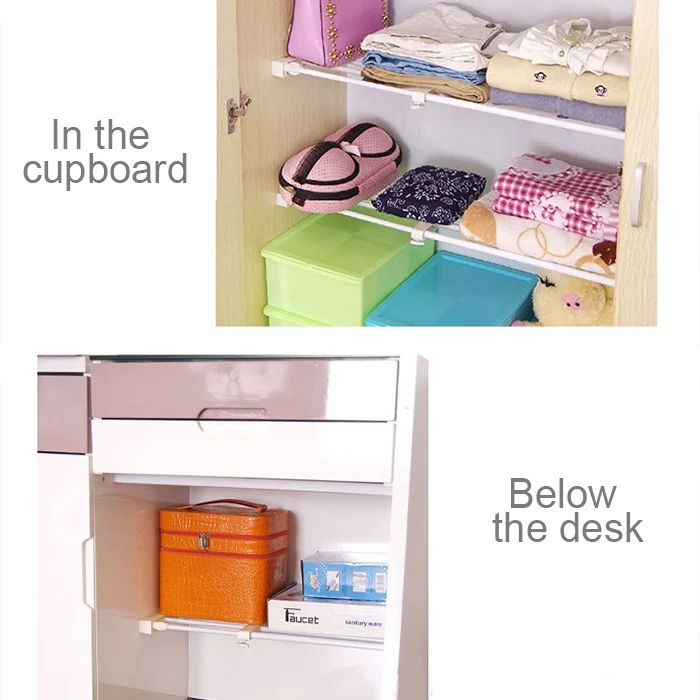HC1928W_4.webp Wardrobe Storage Layered Baffle Cabinet Shelf Dormitory Partition Cupboard Partition Board, Width: 24cm, Stretch Range: 30-40cm - Image 6