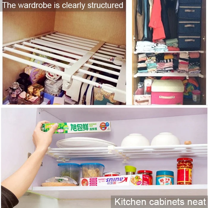 HC1928W_5.webp Wardrobe Storage Layered Baffle Cabinet Shelf Dormitory Partition Cupboard Partition Board, Width: 24cm, Stretch Range: 30-40cm - Image 7