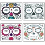 4pcs Halloween Waterproof Temporary Face Tattoo Stickers, Size: 150*125mm, Random Style Delivery - Image 2