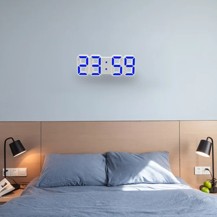 Multi-Function Large 3D LED Digital Wall Alarm Clock with Snooze Function, 12/24 Hours Display for Home, Kitchen, Office, DC 5V, CE Certificated