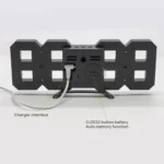 Multi-Function Large 3D LED Digital Wall Alarm Clock with Snooze Function, 12/24 Hours Display for Home, Kitchen, Office, DC 5V, CE Certificated - Image 6