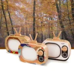 Creative Wooden Children TV Set Deciduous Tooth Preservation Box Baby Teeth Tooth House Storage Box - Image 2