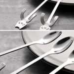 Creative 304 Stainless Steel Cartoon Cat Handle Coffee Stirring Spoons, 11.8*1.8cm - Image 4