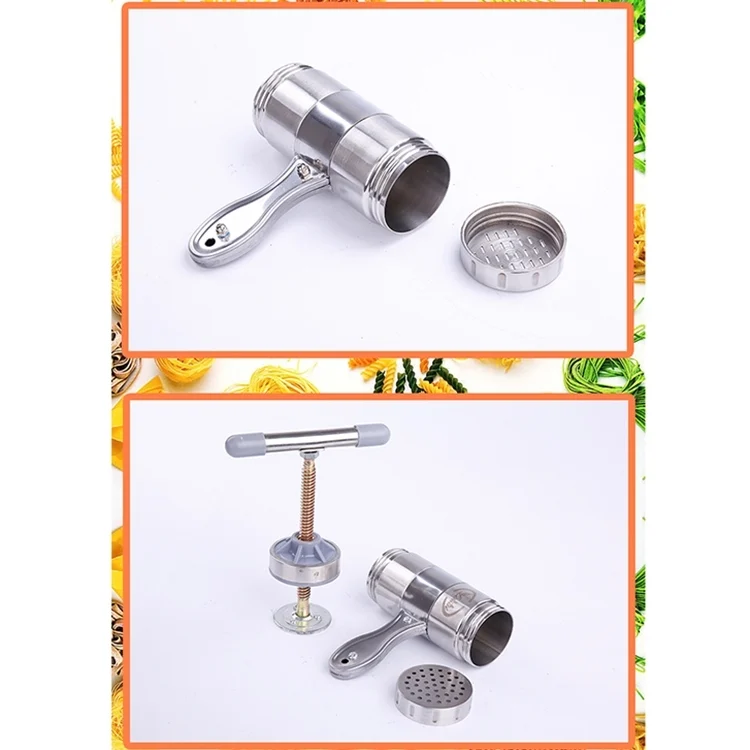 HC2195_3.webp Household Stainless Steel Manual Pasta Machine Hand Pressure Noodle Machine Noodle Maker with 5 Models - Image 4