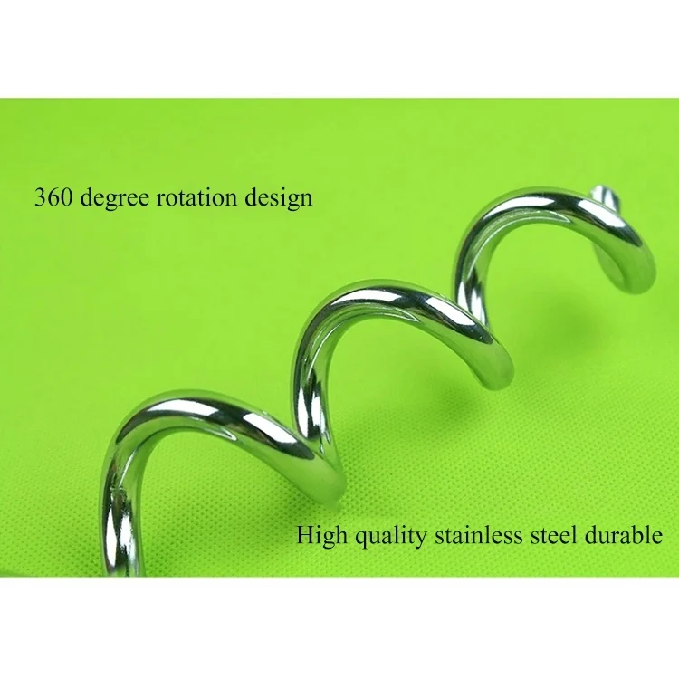HC2215_4.webp Stainless Steel Dog Spiral Tie Out 360 Degree Rotation Anti Wrap Fixed Pile Outdoor Camping Stake, Size:42cm*8mm - Image 5