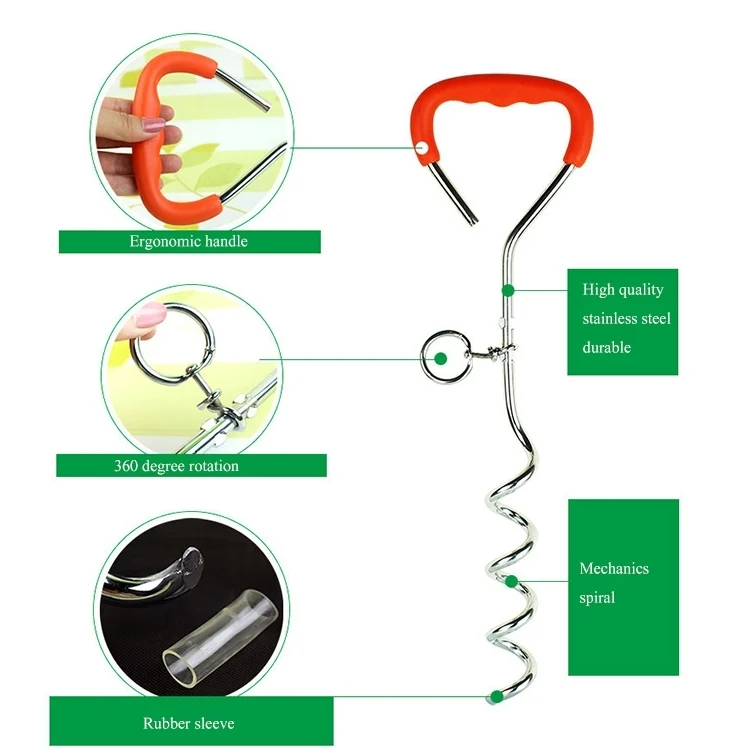 HC2219_5.webp Dog Pile Fixation Spiral Nail with Handle For Medium Small Dog Long Training Outdoor, Size: 45cm*9mm - Image 6