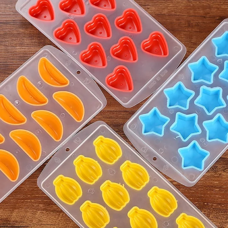 HC2232_2.webp Orange Shaped Silicon Ice Cube Tray / Ice Mold Random Color - Image 3