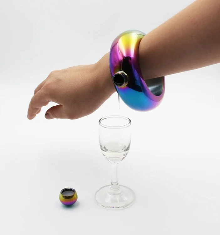 HC2263_5.webp Fashion Creative 100ML Thickened Stainless Steel Bracelet Jug  3.5 Oz,Random Color Delivery - Image 6