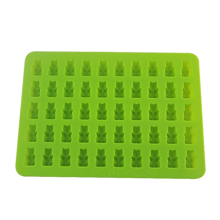 HC2332_2.webp 2 PCS 50 Holes Small Bear Chocolate Tray Silicone Mold Cookie Mold Candy Mold, Random Color Delivery, Size: 19*13.7*1cm - Image 3