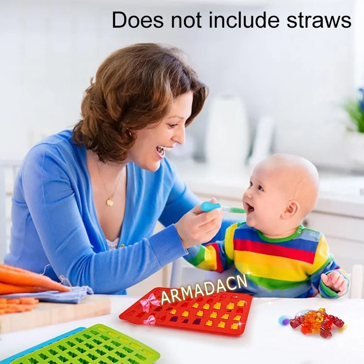 HC2332_8.webp 2 PCS 50 Holes Small Bear Chocolate Tray Silicone Mold Cookie Mold Candy Mold, Random Color Delivery, Size: 19*13.7*1cm - Image 9