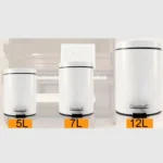 Fashion Round Stainless Steel Household Hotel Office Covered Pedal Trash Bin, Size: 7L - Image 8