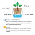 Lazy Flower Pots Automatic Water-absorbing Hydroponic Potted Plants Circular Resin Plastic Flower Pots Double-layer Design Self Watering Planter, Diameter: 15cm, Height: 15.5cm(White) - Image 5